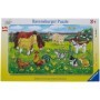 Puzzle tip rama animale pe pajiste 15 piese